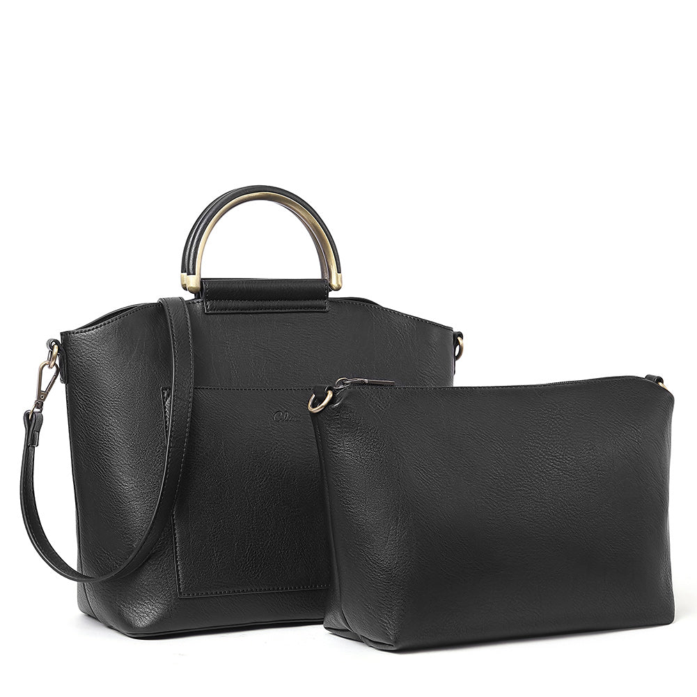 CLUCI Women's Satchel Handbags Leather Tote Bags Top Handle Fashion Shoulder Purse