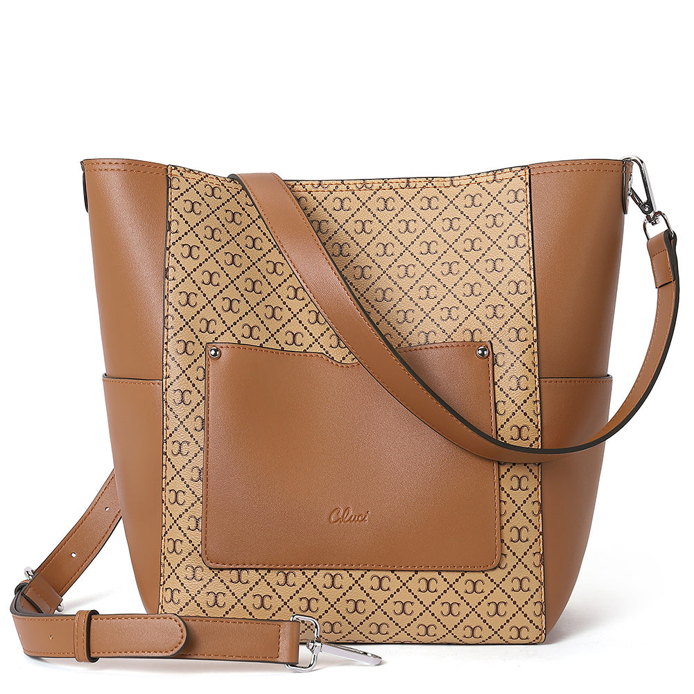 CLUCI Purses and Handbags for women Leather Designer Tote Large Ladies Work Shoulder Bucket Bag