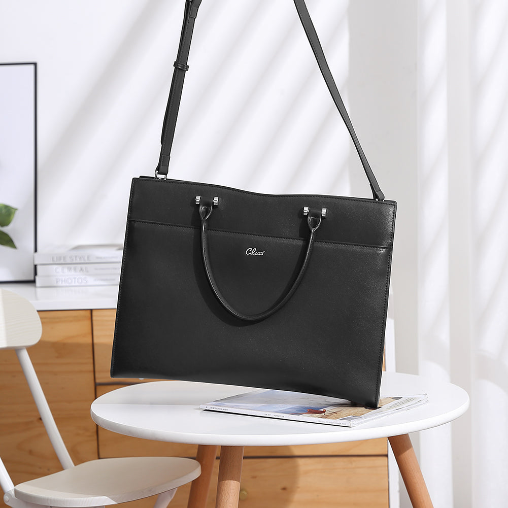 Vegan leather laptop clearance tote