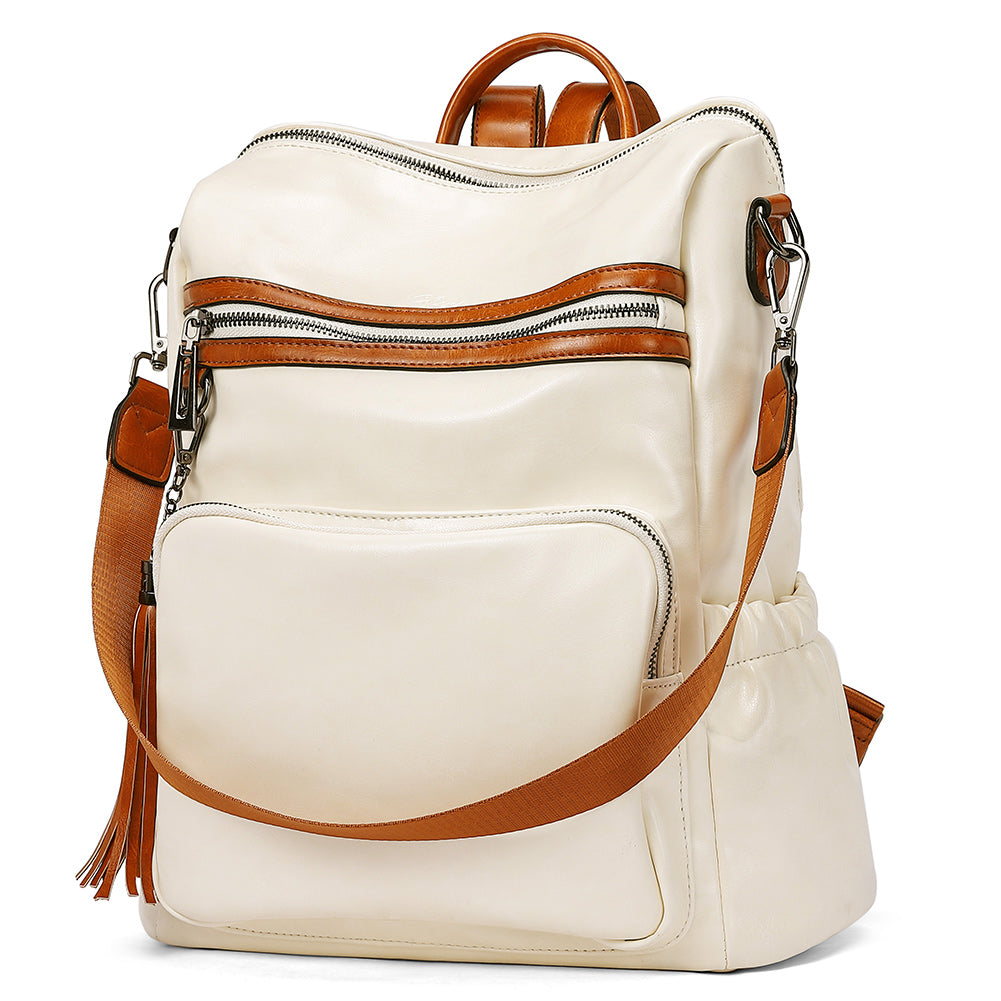 Greene Women's Leather Backpack Purse For Commuting | Oil Wax