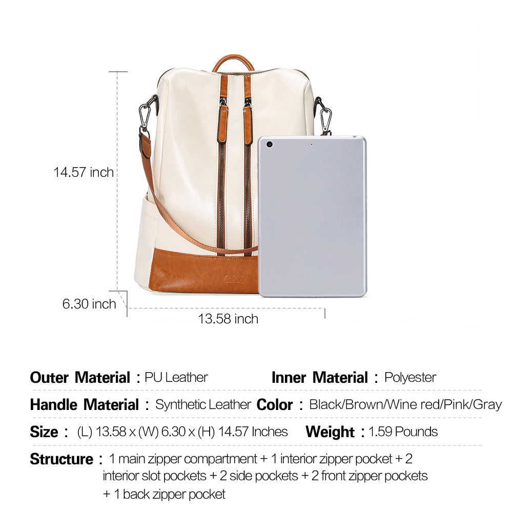 2 in 1 PU Leather Backpack Purse for Women Large Designer Travel Ladies  Satchel Handbag Convertible College Shoulder Bag(Chocolate) - Walmart.com