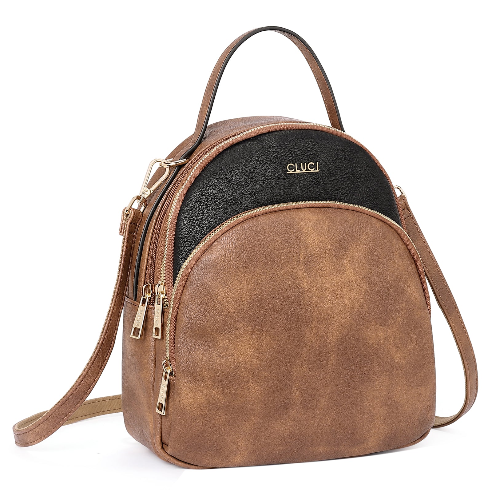 Small Backpack for Women Fashion PU Leather Daypack Casual