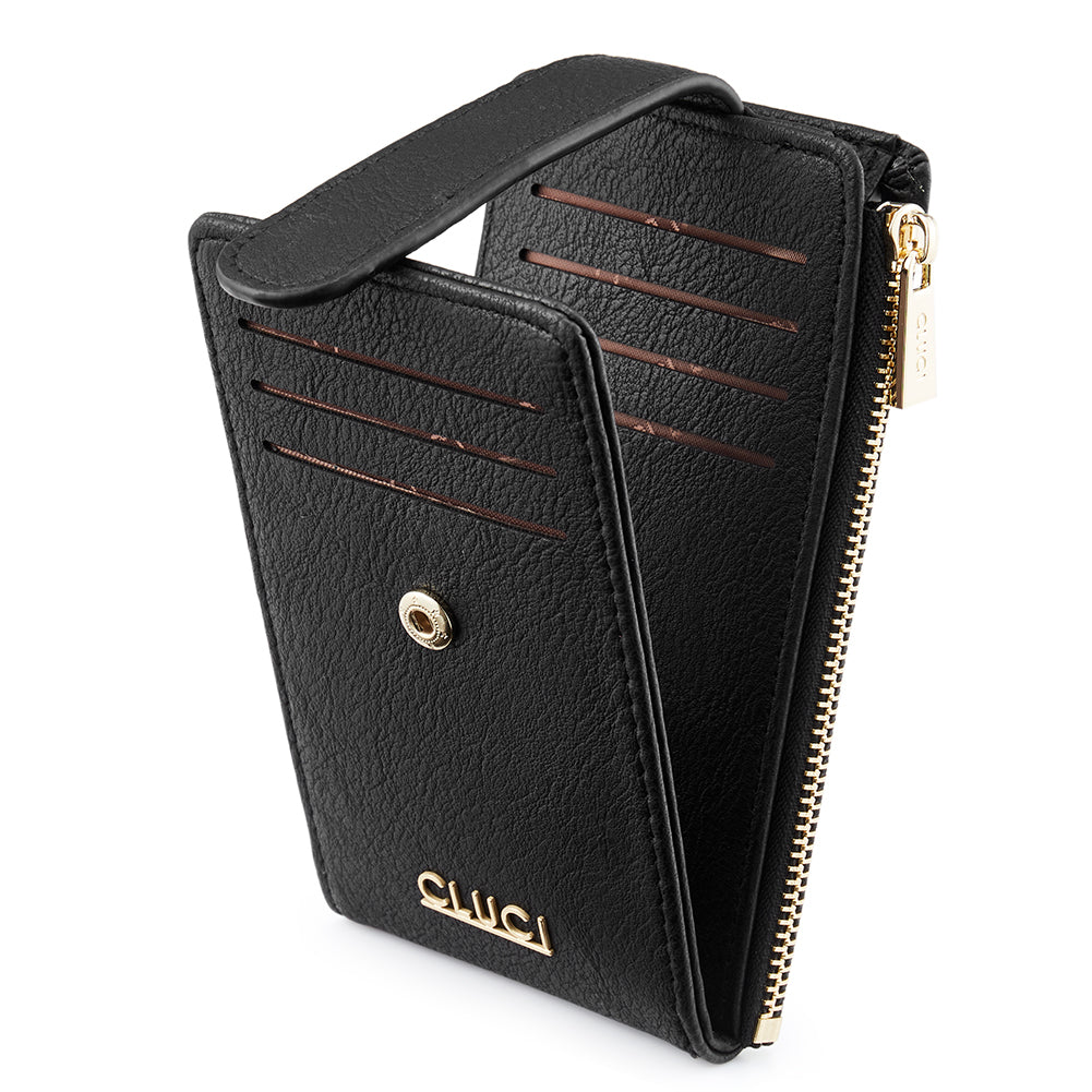 CLUCI Minimalist Card Holder Wallet for Women RFID Slim Vegan Leather Bifold Wallets Multi Card Organizer Zipper Coin Purse Ladies Clutch