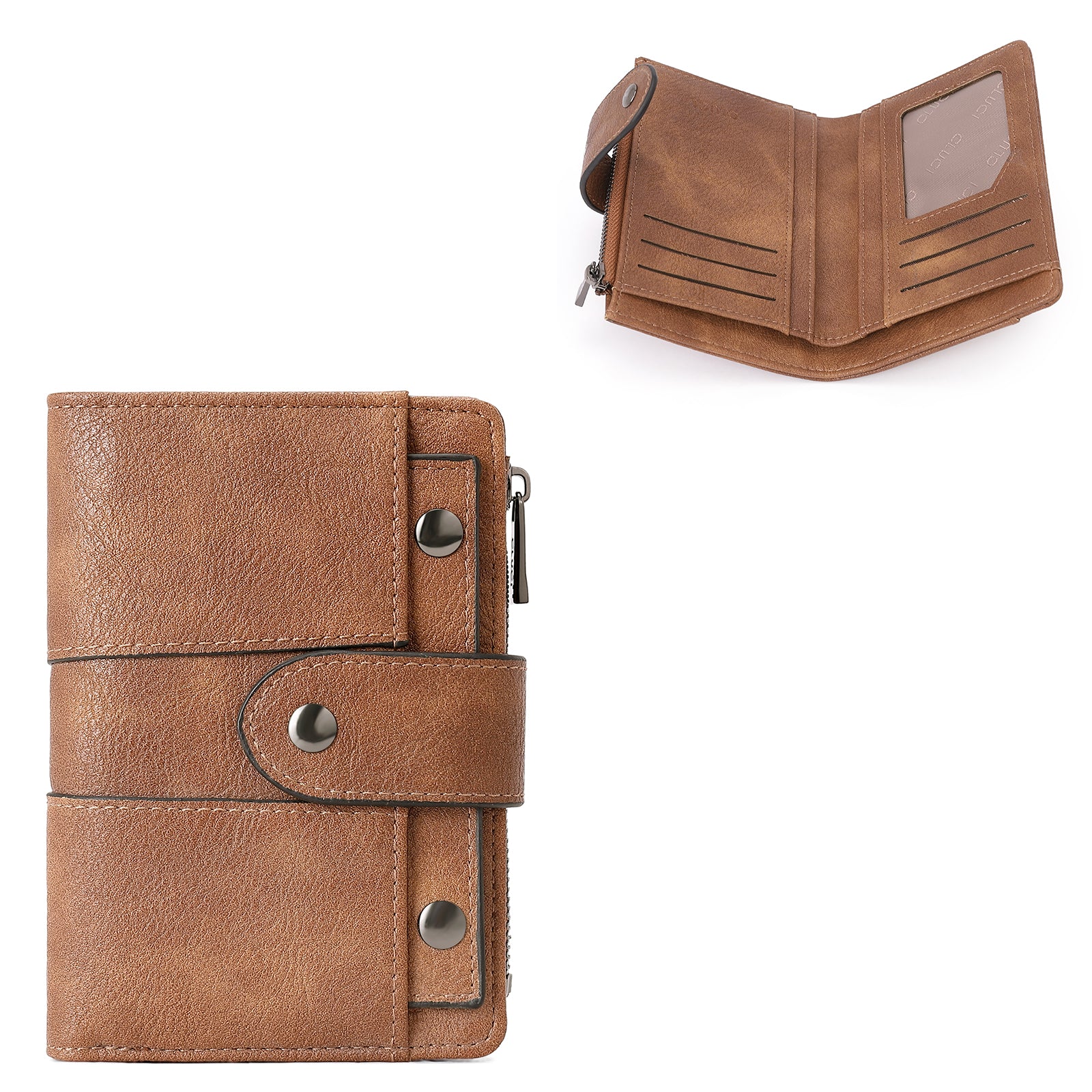 Brown Mens Designer Leather Pouch, Zipper