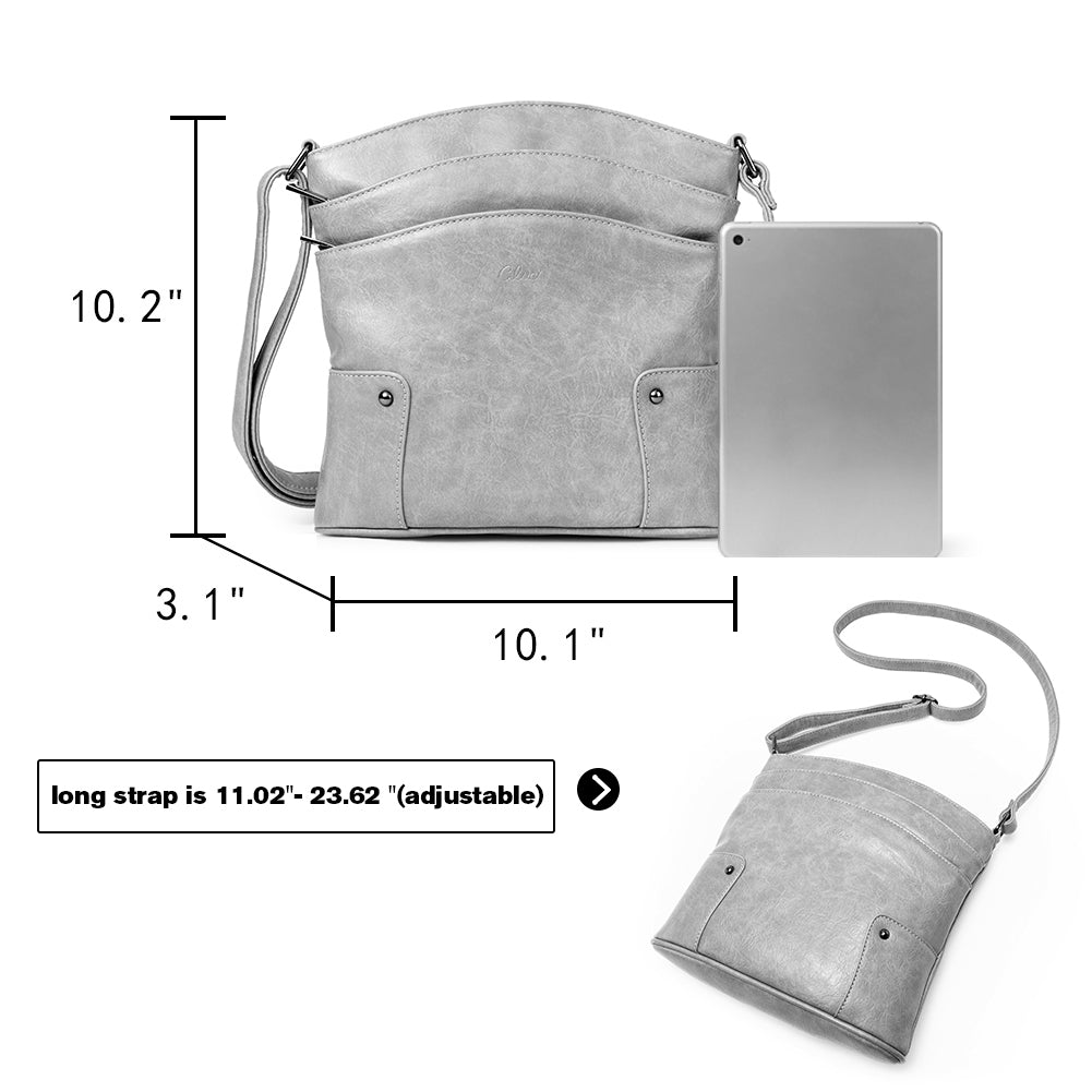 Amos Triple Pockets Vintage Crossbody Bag