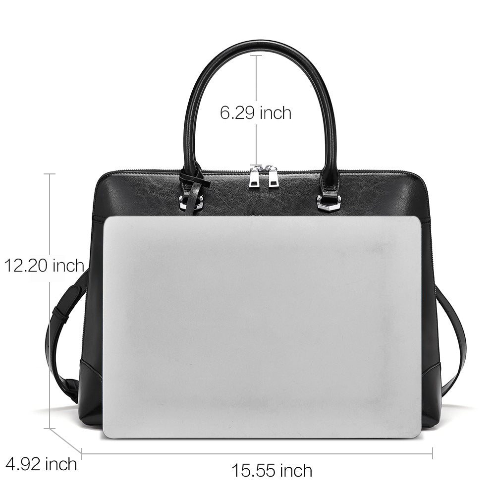 Claire Large Senior Leather Color Blocking Briefcase For Women