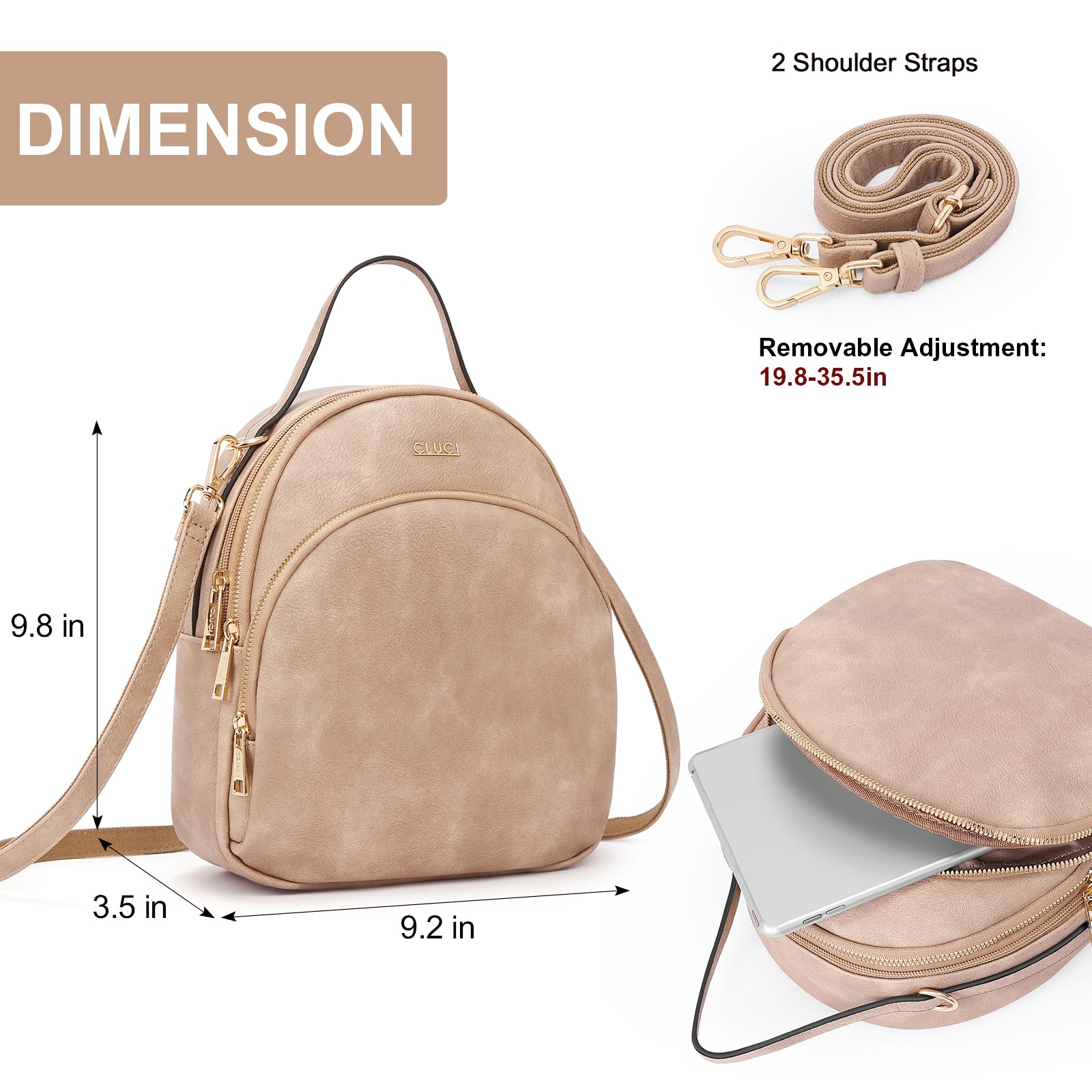 ECOSUSI Small Backpack Purse PU Leather Mini Backpack Travel Casual Ladies  Bag | eBay