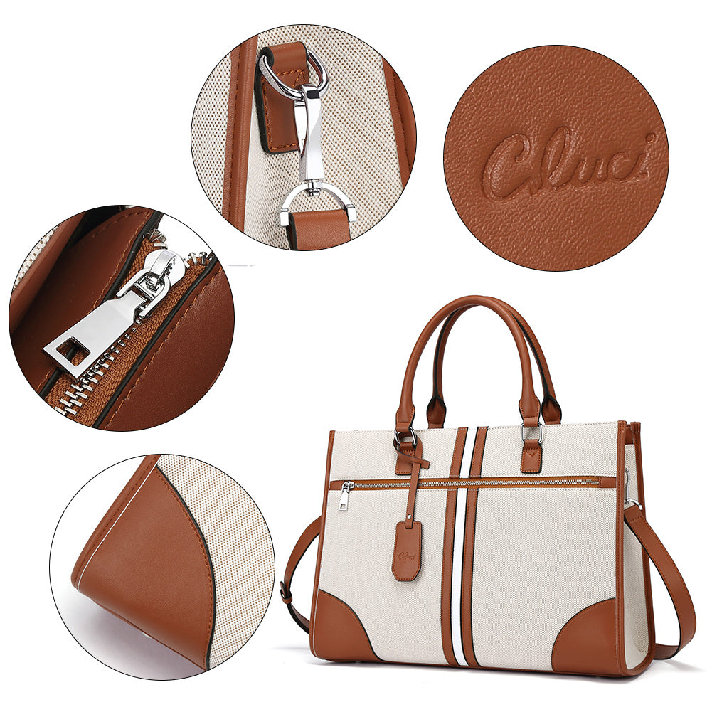ECOSUSI Ladies PU Leather Laptop Bag Briefcase Crossbody Messenger Bags  Satchel Purse Fit 14