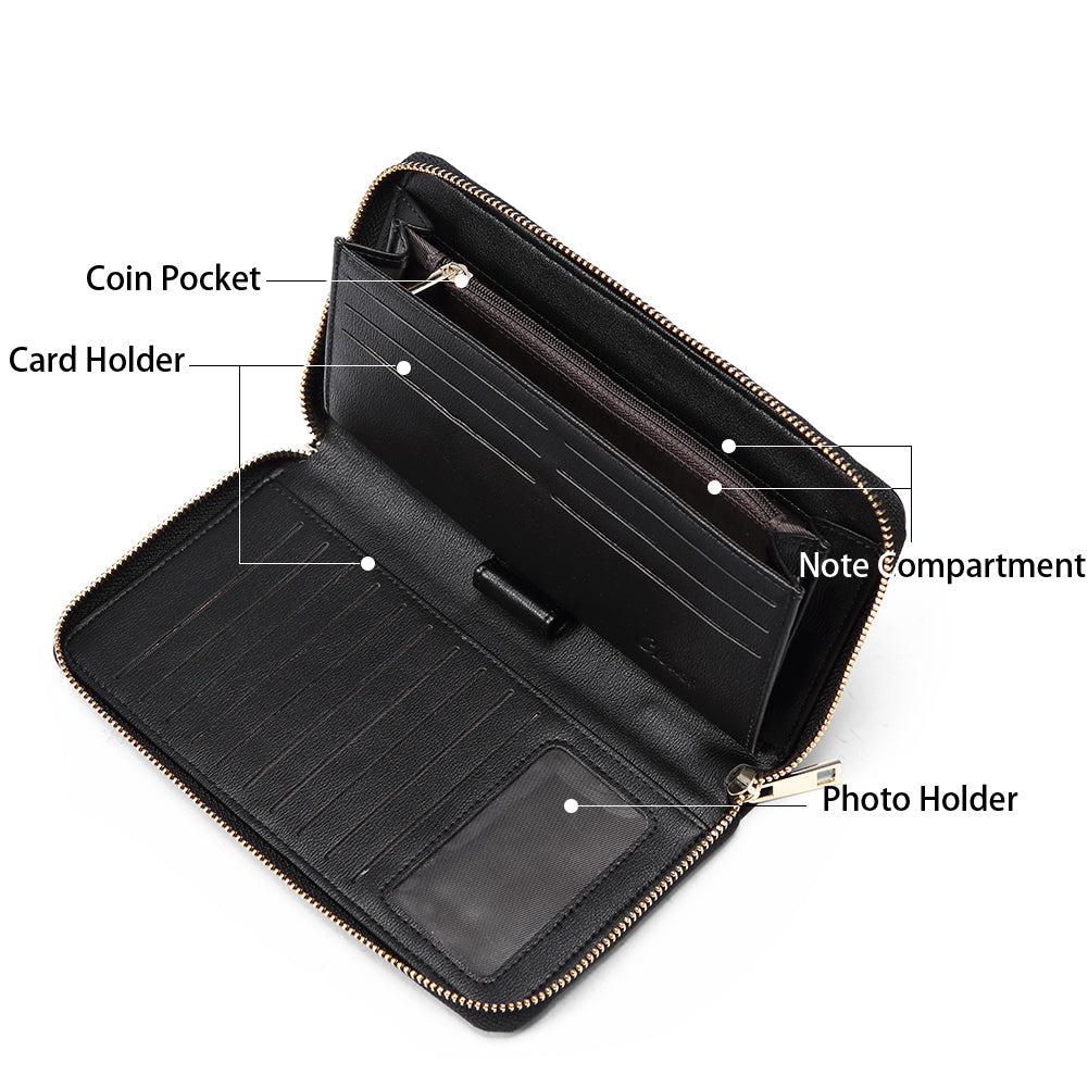 Vegan Leather Wallet With Multiple Compartments For Women —— CUCI