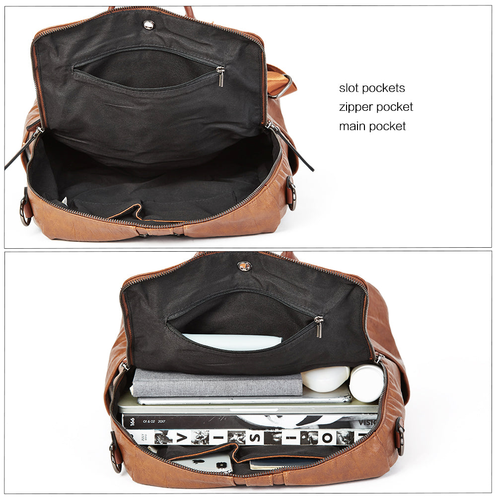 Women's Fashion Soft Leather Backpack Small Backpack Shoulder Bag Shopping  | Fruugo US