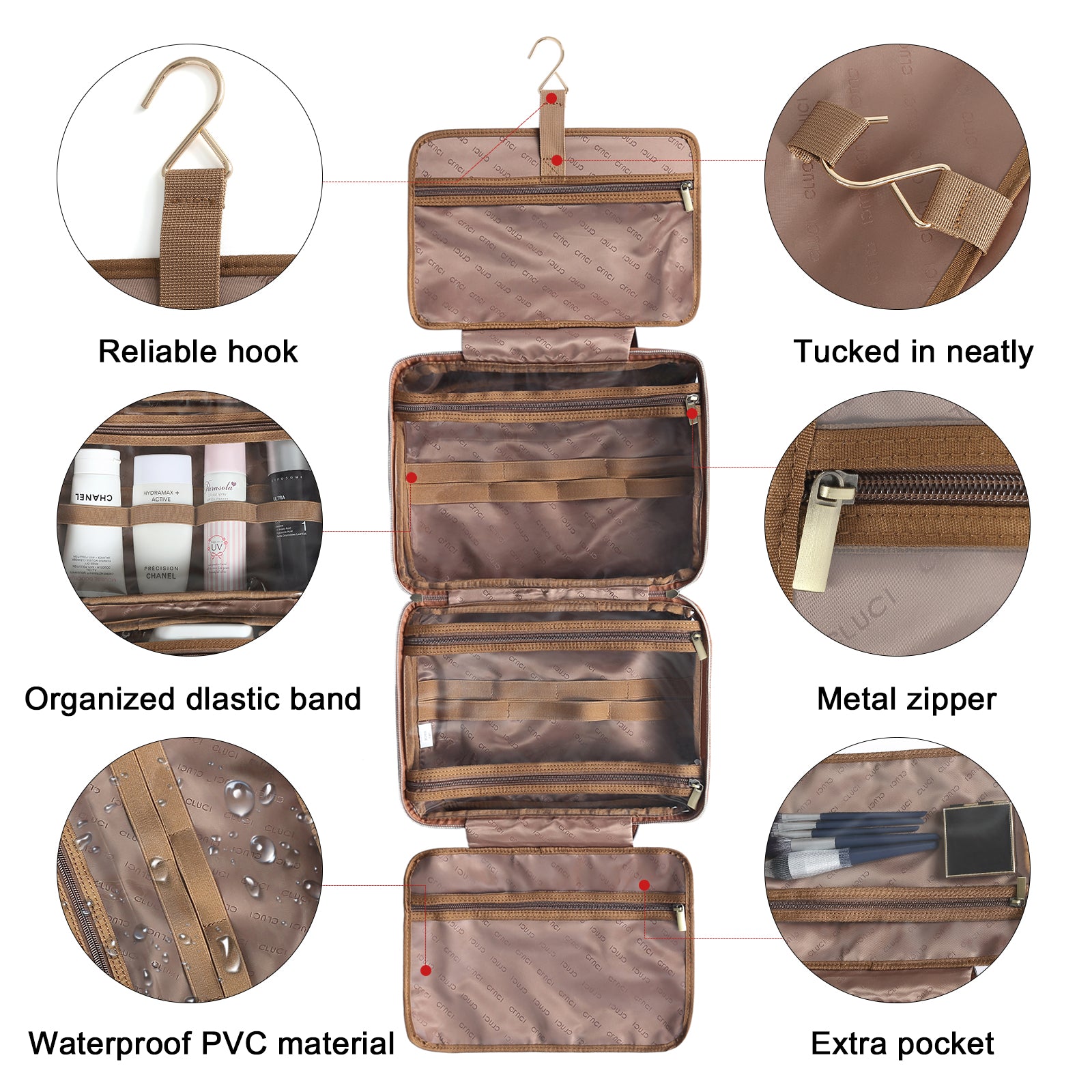 Pochette cosmétique leather travel bag Louis Vuitton Beige in Leather -  27775940