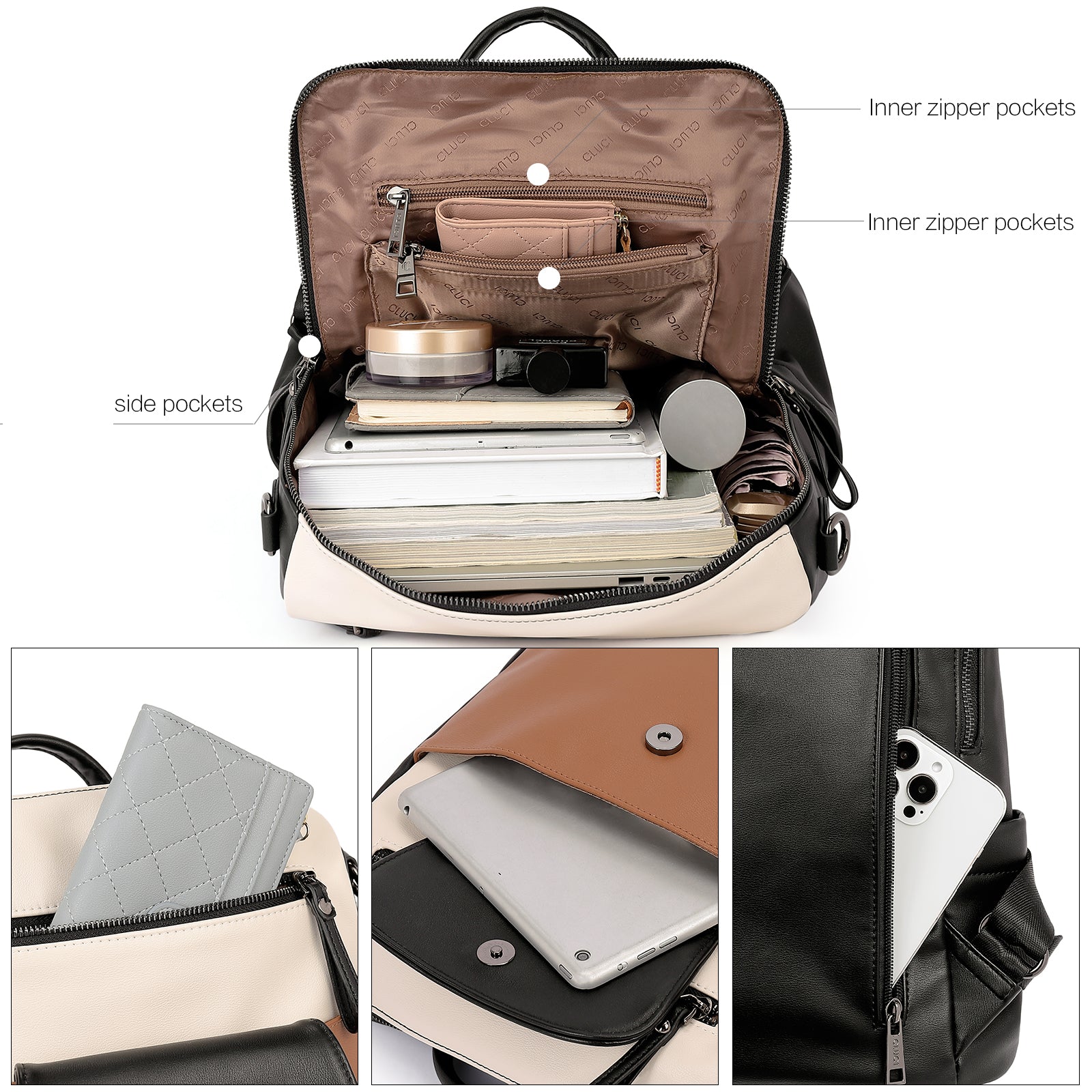 Luxury Leather Laptop Backpack With Detachable Crossbody Bag – LOTTA PIECES  clothing & accessories