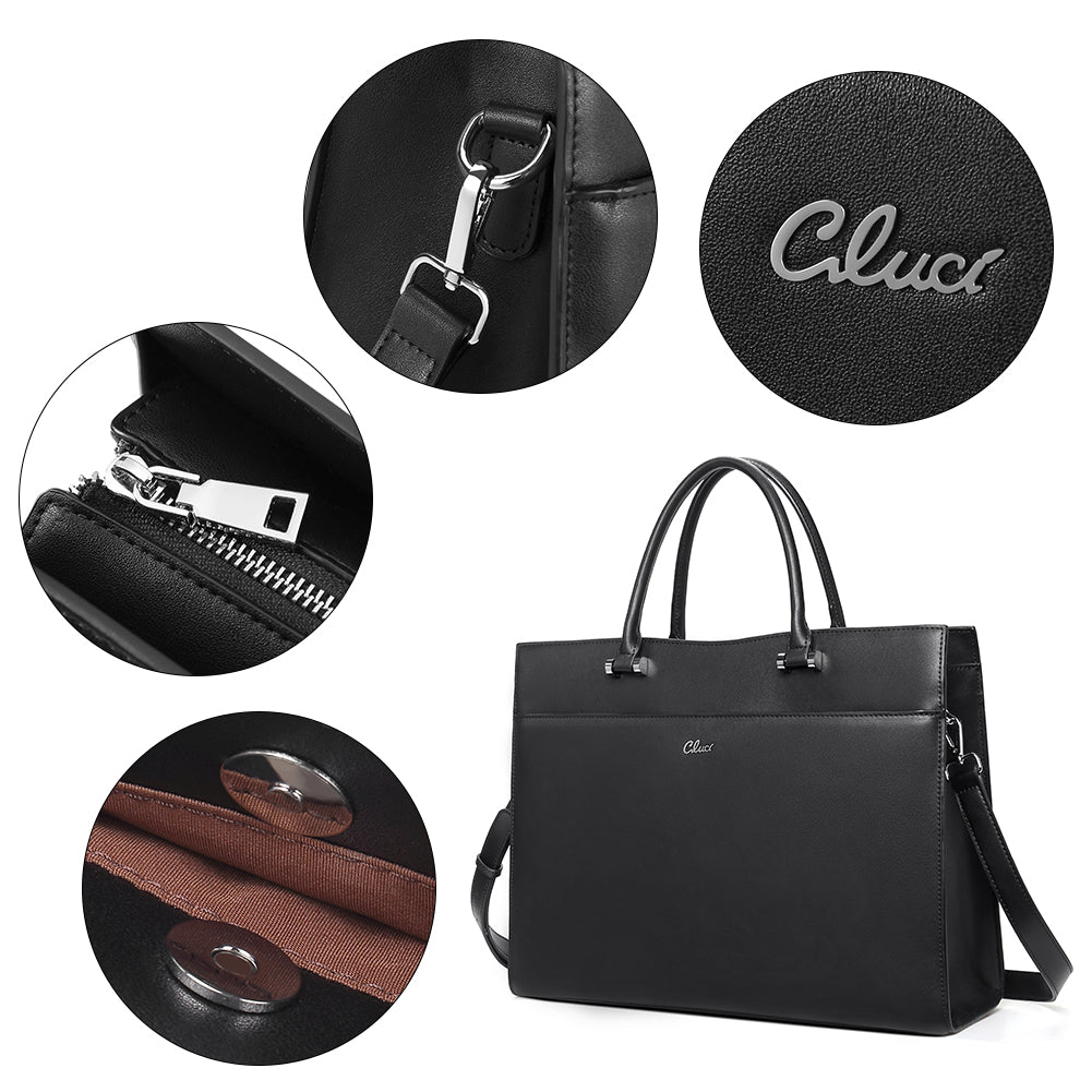  CLUCI Briefcase for Women Vegan Leather 15.6 Inch