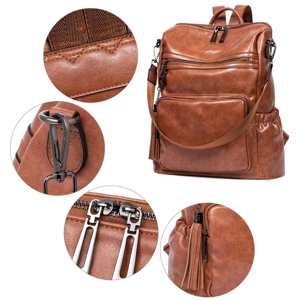 Greene Women's Leather Backpack Purse For Commuting | Oil Wax