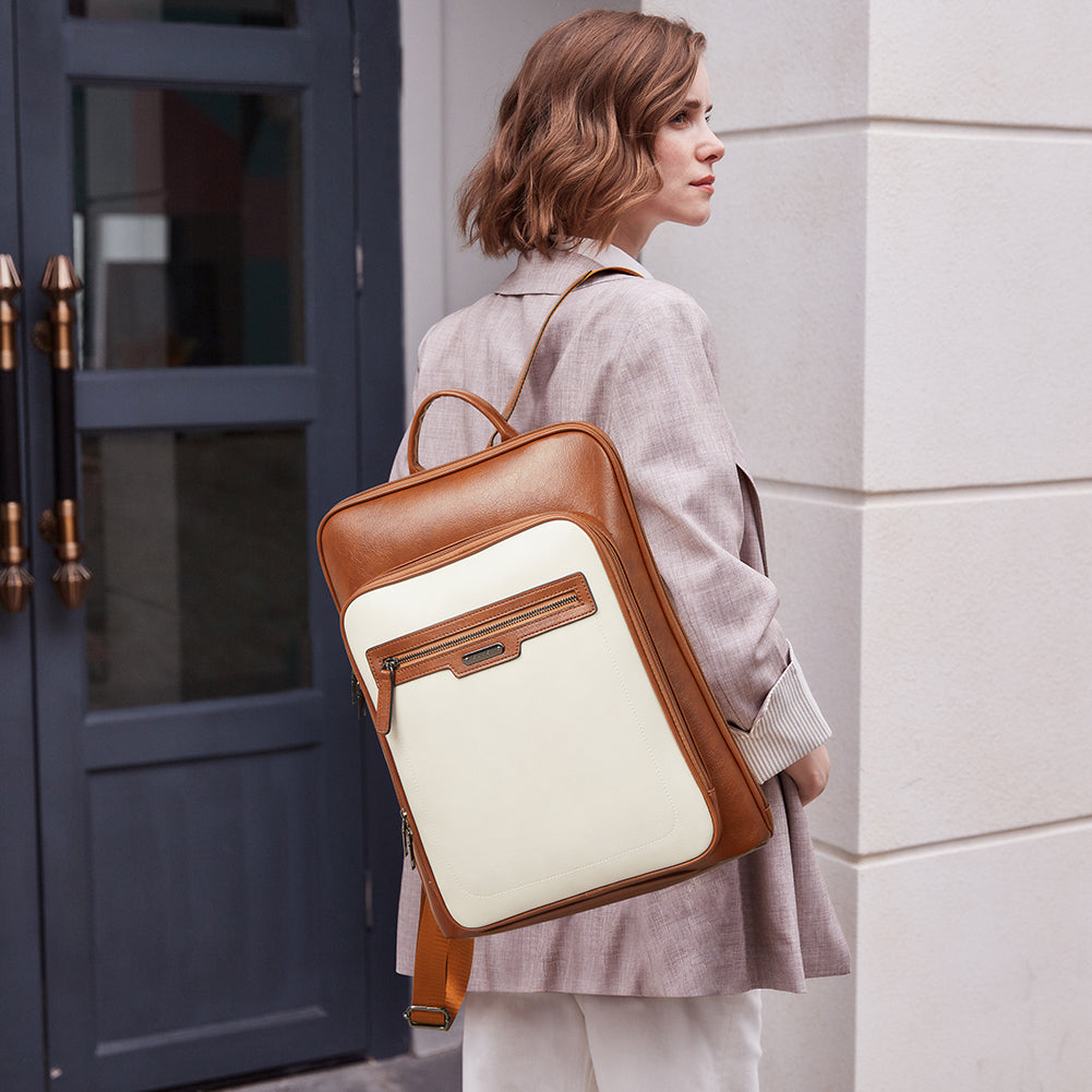 Ladies laptop backpack leather Clearance