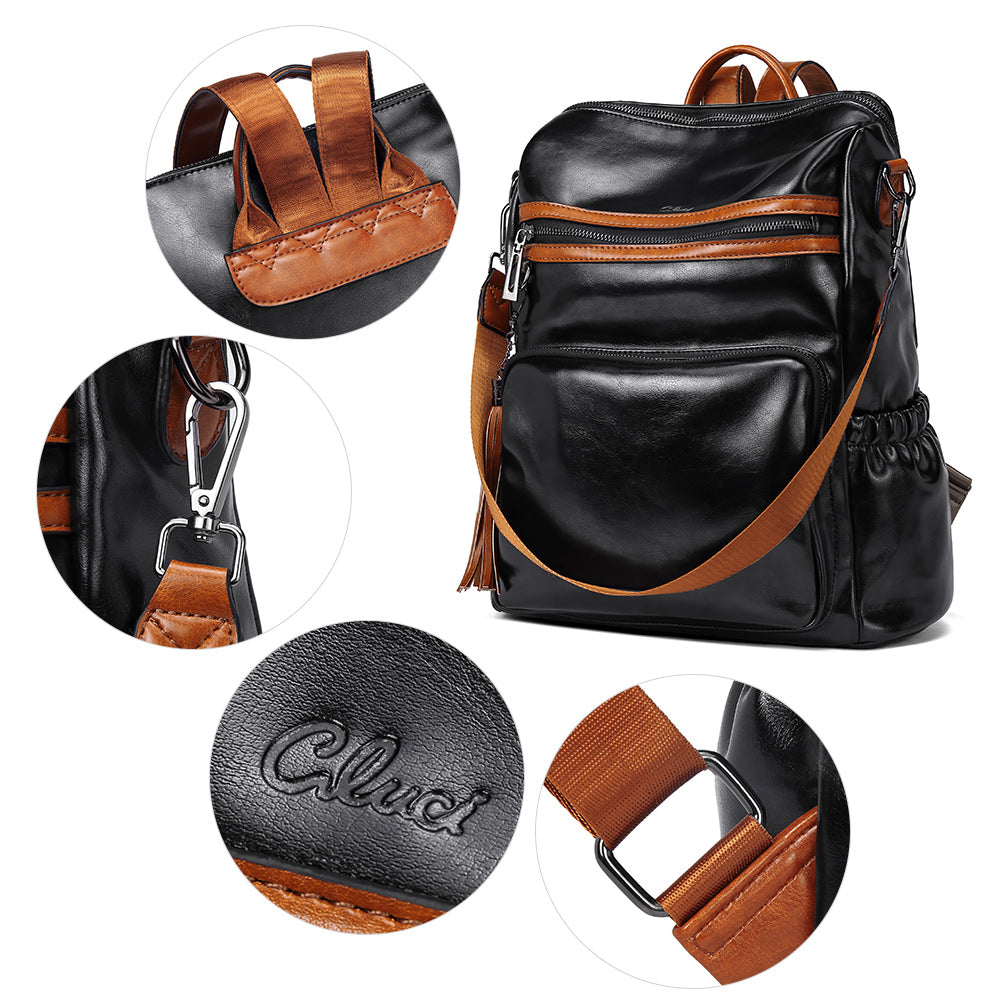 Greene Women's Leather Backpack Purse For Commuting | Oil Wax