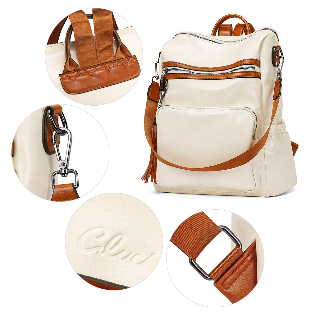 Greene Women's Leather Backpack Purse For Commuting | Oil Wax