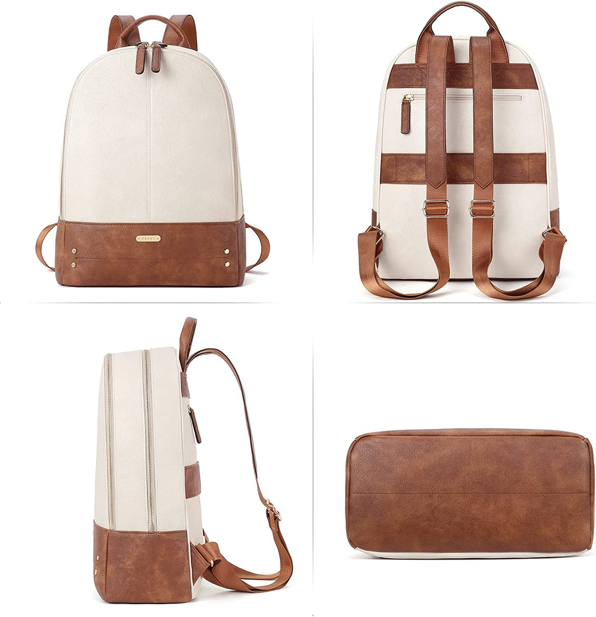 CLUCI Laptop Backpack for Women Leather 15.6 inch Computer Backpack Tr