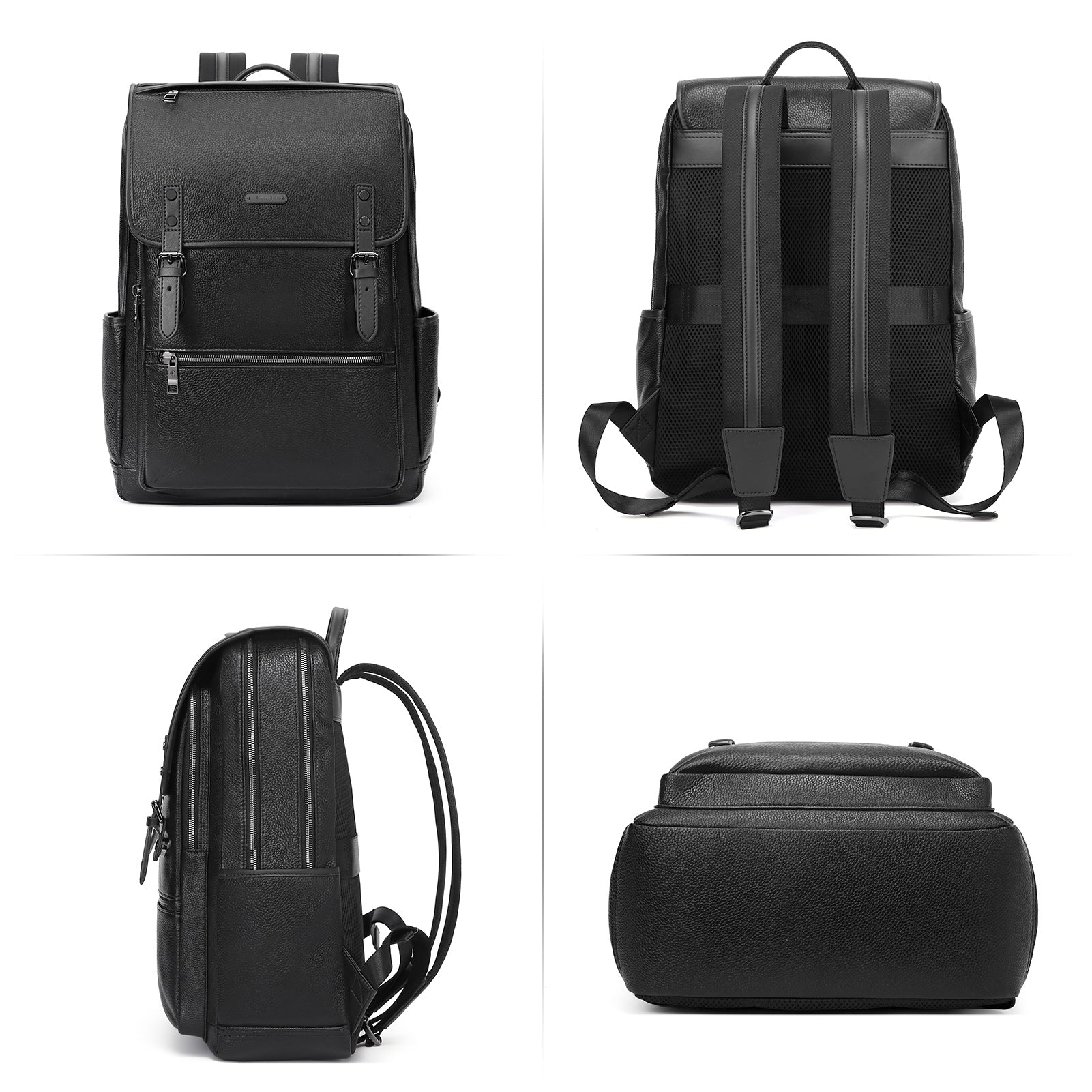Koch Designer Pebble Black Genuine  Leather Backpack Leather Purse